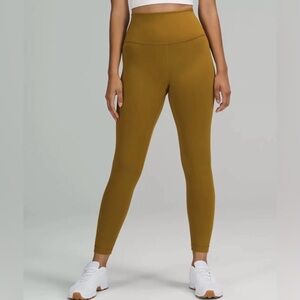 Lululemon Wunder Train cropped Leggings Size 20-Color Gold Spice